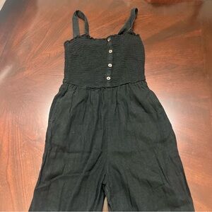 Hollister Black Button-Front Jumpsuit